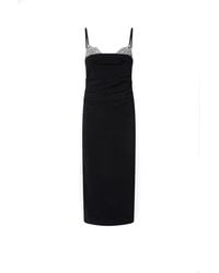 Pinko - Robe Midi Ajustée Avec Broderie Bijou - Lyst