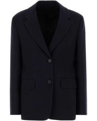 Prada - Midnight Blue Wool Blazer - Lyst