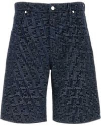 Fendi - Bermuda Jeans Jacquard Ff - Lyst