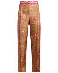 Etro - Paisley-Print Stretch-Velvet Flared Pants - Lyst