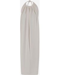 Sportmax - Sleeveless Long Viscose Dress With Gathered Neckli - Lyst