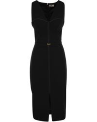 Elisabetta Franchi - Crepe Bustier Kleid mit kontrastierenden Topstitches - Lyst