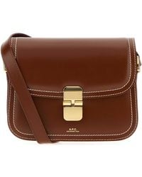 A.P.C. - Chocolate Leather Small Grace Crossbody Bag - Lyst