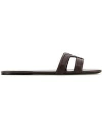 Saint Laurent - Leather Mabrouka Slippers - Lyst