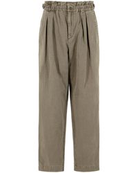 Isabel Marant - 'neriah' Bruine Katoenen En Linnen Broek - Lyst