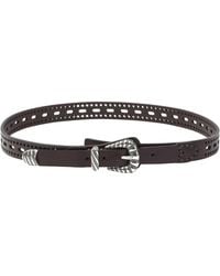 Etro - Leather Belt With Perforated Details - Lyst