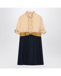Valentino - Mini Dress With Ruffles And Bow - Lyst