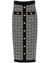 Balmain - Geruite Midi-Rok - Lyst