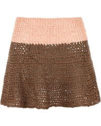 Loewe - Two-Tone Crochet Paula S Ibiza Mini Skirt - Lyst