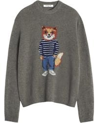 Maison Kitsuné - Dressed Fox Intarsia Wool Jumper - Lyst