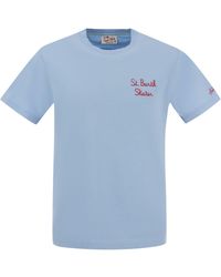 Mc2 Saint Barth - Cotton T -shirt Met Barth Skater Print - Lyst