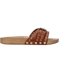 Isabel Marant - Studded Leather Slide Sandal - Lyst