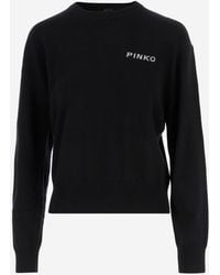 Pinko - Wool En Cashmere Logo Sweater - Lyst
