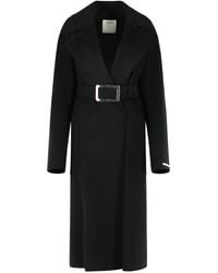 Sportmax - Cose' Manteljas Van Zuiver Zwarte Scheerwol - Lyst