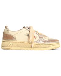 Autry - 'Supervintage Low' Ivory Lear Sneakers - Lyst