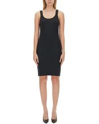 Helmut Lang - Scoop Neck Knee Length Dress - Lyst