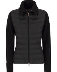 Moncler - Padded Wool Cardigan With Zip - Lyst
