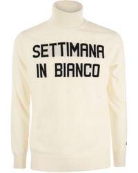 Mc2 Saint Barth - Wool En Cashmere Blend Turtleneck Sweater Settimana In Bianco - Lyst