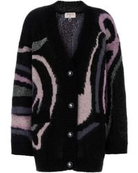 PUCCI - Embroidered Mohair Blend Oversize Cardigan - Lyst