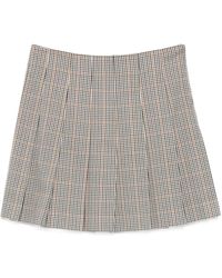 MSGM - Geruite Mini-Plooirok - Lyst