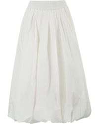 Weekend by Maxmara - Wkinuvole – Long Cotton Skirt With Elasticated Waist - Lyst