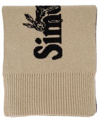Simone Rocha - Perlen -Logo -Schal Wool Beige - Lyst