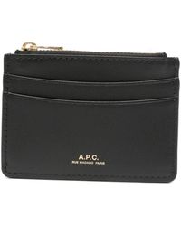 A.P.C. - Tarjetero Con Logo Estampado - Lyst