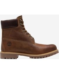 Timberland - Premium 6 Inch Lederen Laarzen Met Logo - Lyst