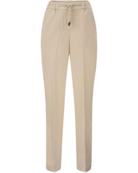 Peserico - Tailored Virgin Wool, Cashmere And Metallic Fibre Jogger Trousers - Lyst