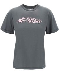 Ganni - T -shirt Met Logo -print - Lyst