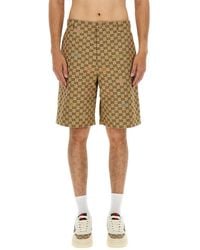 Gucci - Fabric Shorts Gg - Lyst