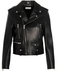 Saint Laurent - Chaqueta de cuero de - Lyst