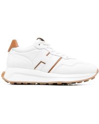 Hogan - H Patch Weiße Und Braune Glitzer Sneaker - Lyst