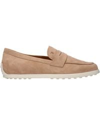 Tod's - Suede Moccasins/Flesh - Lyst