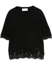 ERMANNO FIRENZE - Lace Detail Wool Sweater - Lyst