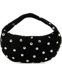 KHAITE - Black Suede Medium Olivia Shoulder Bag - Lyst