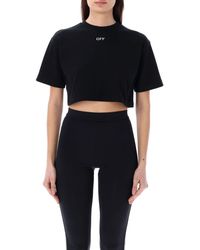 Off-White c/o Virgil Abloh - Cropped T-Shirt With Logo - Lyst