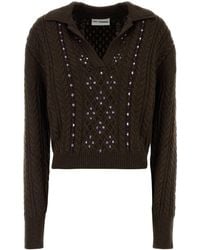 Des Phemmes - Chocolate Nylon Blend Sweater - Lyst
