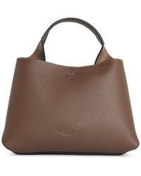 Tod's - Mikrotasche aus braunem Lear - Lyst