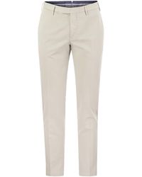 PT Torino - Pantalones delgados en algodón y seda - Lyst