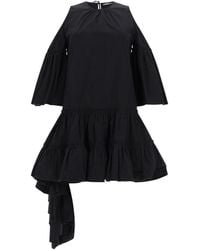 JW Anderson - Ruffle Cold-Shoulder Cotton Midi Dress - Lyst