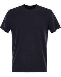 Fedeli - Stretch Leinen kurzärmeliges T -Shirt - Lyst