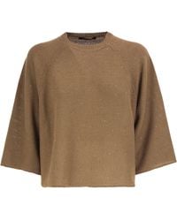 Fabiana Filippi - Boxy Cotton And Linen Sweater With Subtle Luminous Accents - Lyst