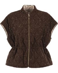 Fabiana Filippi - Quilted Virgin Wool, Silk And Cashmere Gilet With Sequins - Lyst