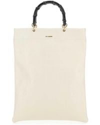 Jil Sander - Ivory Leather Medium Shopping Bag - Lyst