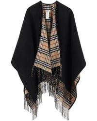 Burberry - Reversible Woll Cape/Pon - Lyst