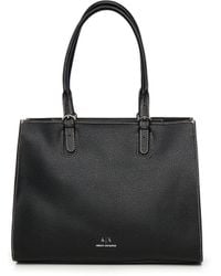 ARMANI EXCHANGE - Bolsa de doble manija negra de Black - Lyst