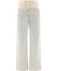 Givenchy - Oversized Denim And Tweed Mixed With 4G Detail Jeans - Lyst