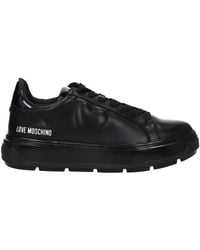 Love Moschino - Liebe Moschino Sneakers Frauen Leder schwarz - Lyst