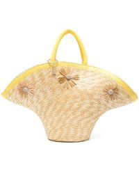 VIP【送料関税込】LA MILANESA LOVE STRAW BUCKET BAG La Milanesa Love Straw Bucket Bag in Yellow | Lyst